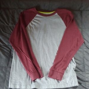 Red and gray long sleeve shirt